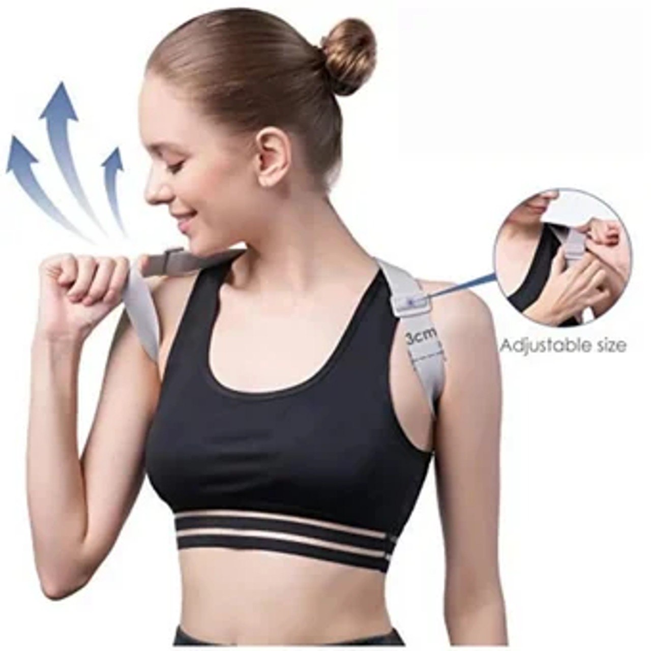 Corrector de Postura Inteligente con Sensor - Ajustable (Gris)