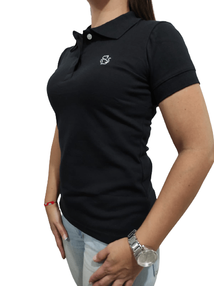 Camiseta Tipo Polo Mle Mujer "Negro"