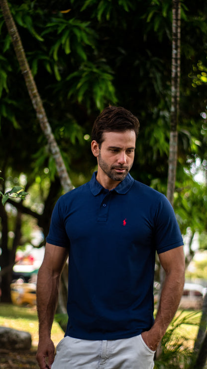 Camiseta Tipo Polo para Hombre "Azul Turqui" PL