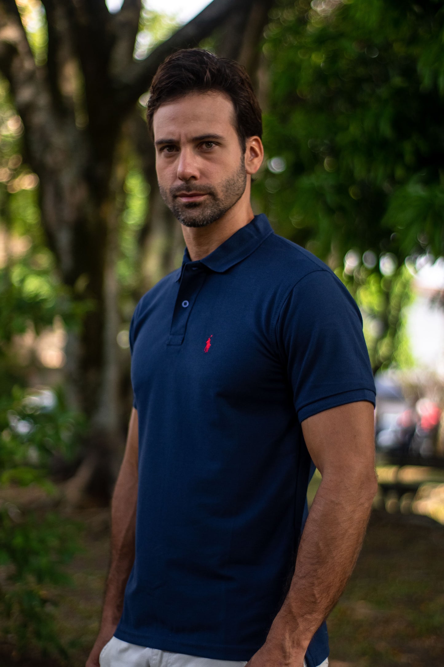 Camiseta Tipo Polo para Hombre "Azul Turqui" PL