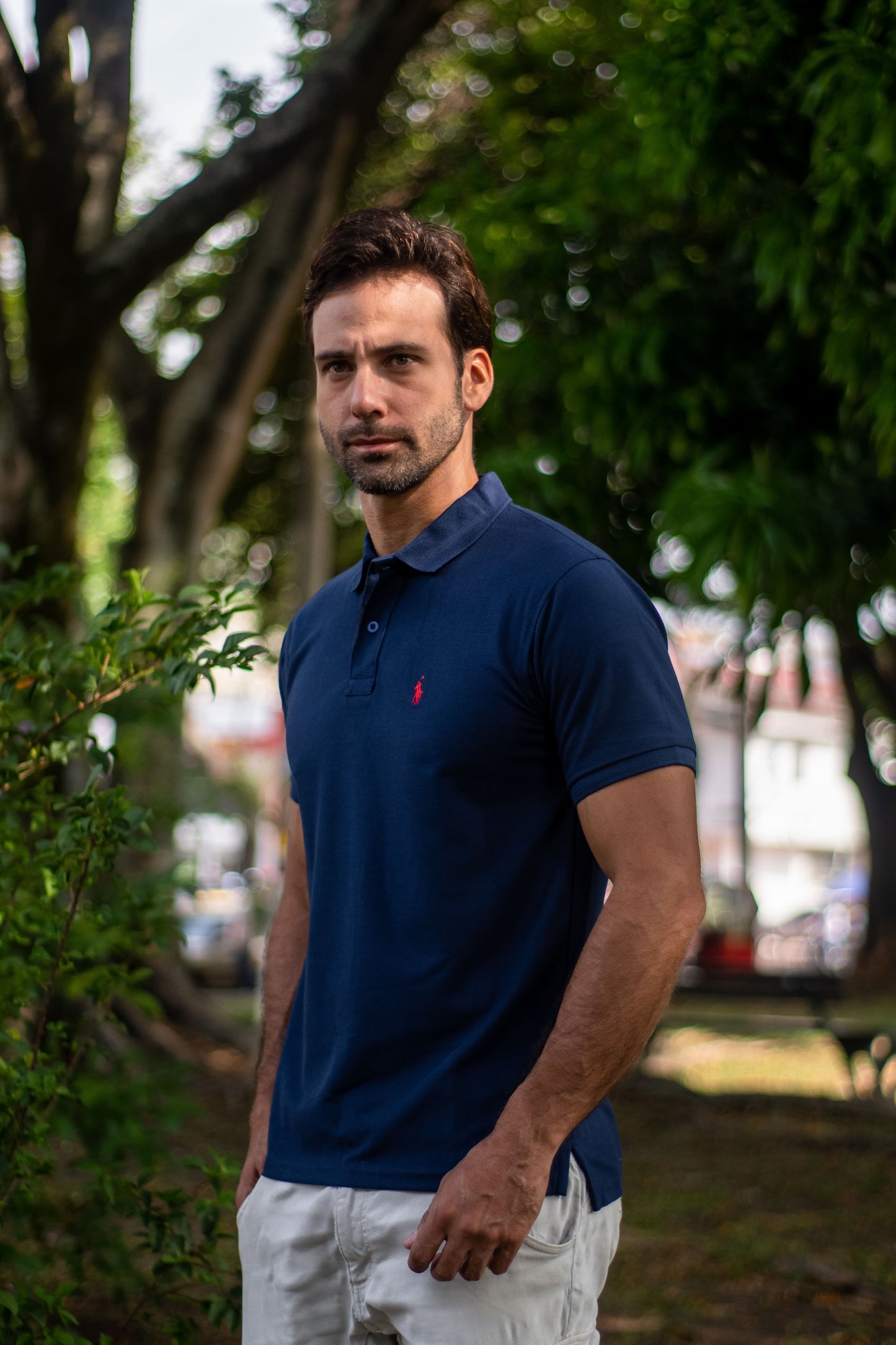 Camiseta Tipo Polo para Hombre "Azul Turqui" PL