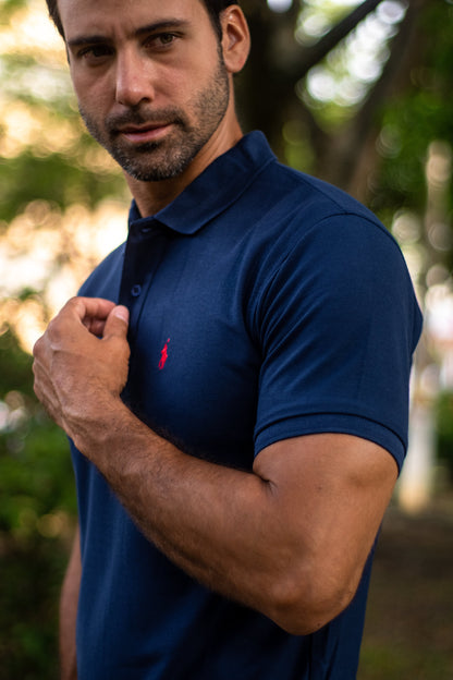 Camiseta Tipo Polo para Hombre "Azul Turqui" PL