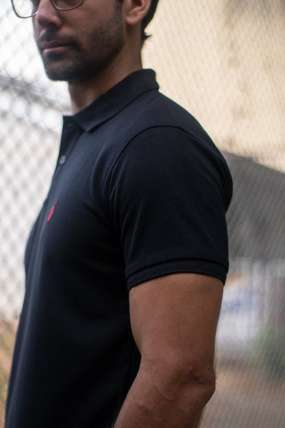 Camiseta Tipo Polo para Hombre "Negro" PL